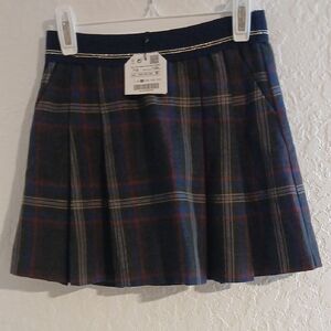 ZARA Pleated GIRLS Plaid Skirt. NWT Size 7/8
